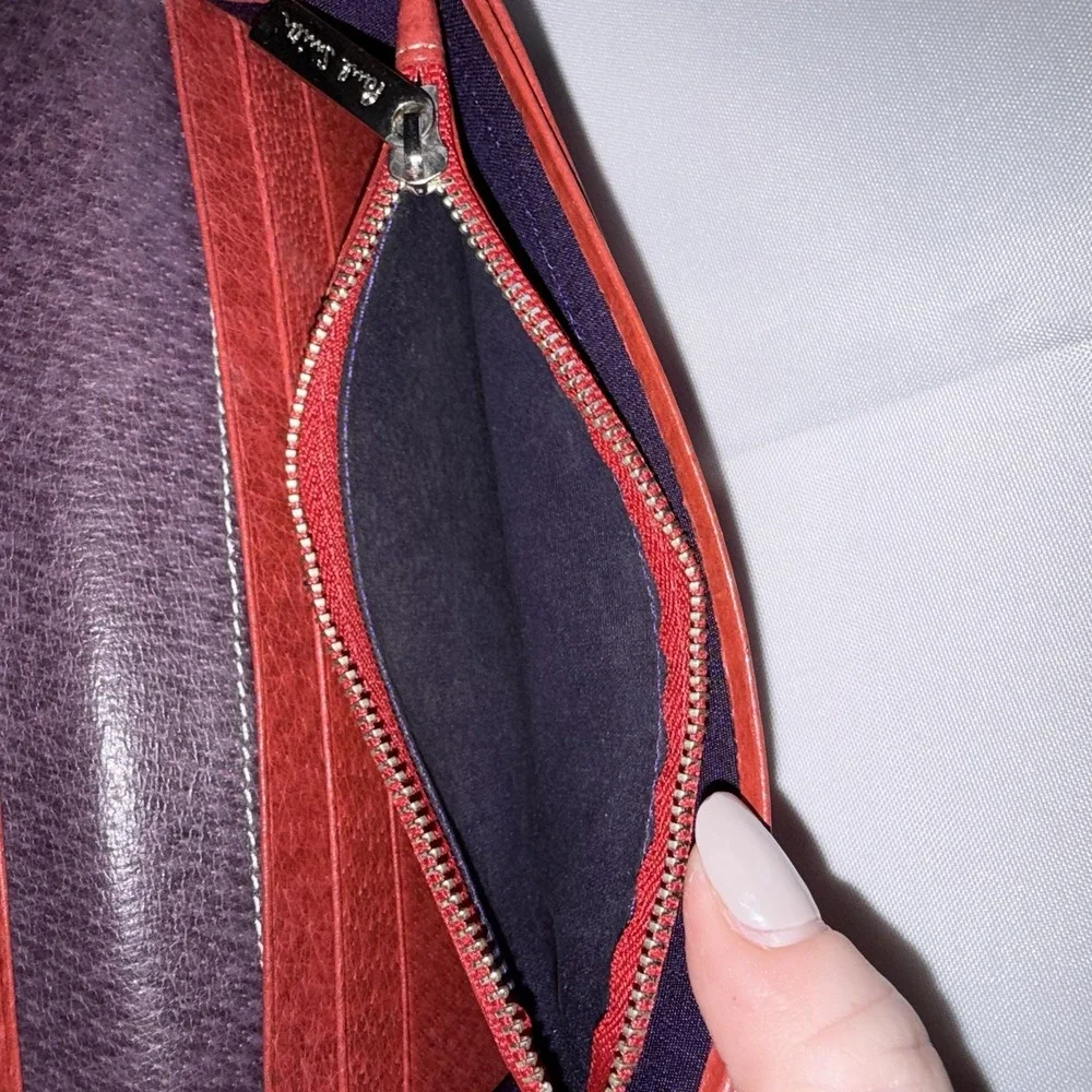 Paul Smith Unisex Red Leather Long Wallet Coin Change Purse Card Holder